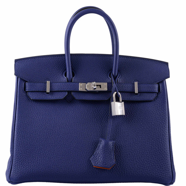 Hermès Birkin 25 Verso Blue Encre & Orange Togo Palladium Hardware - 2020, Y