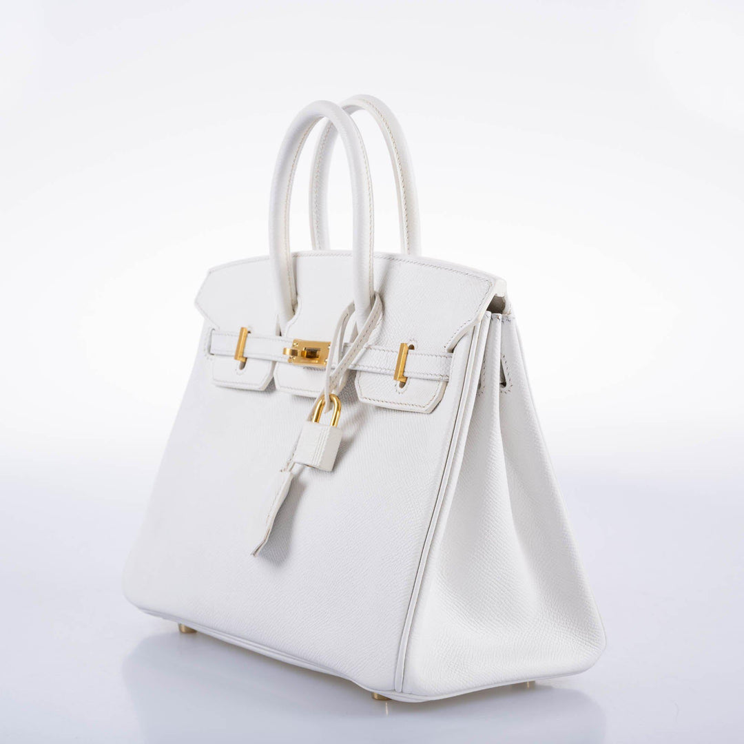 Hermès Birkin 25 White Epsom with Gold Hardware - 2013, Q Square