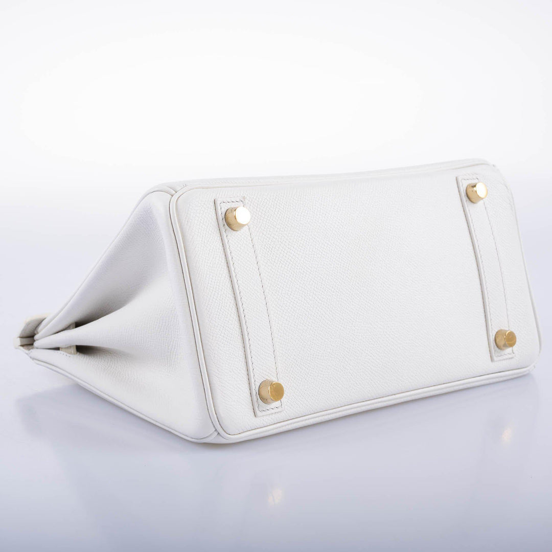 Hermès Birkin 25 White Epsom with Gold Hardware - 2013, Q Square