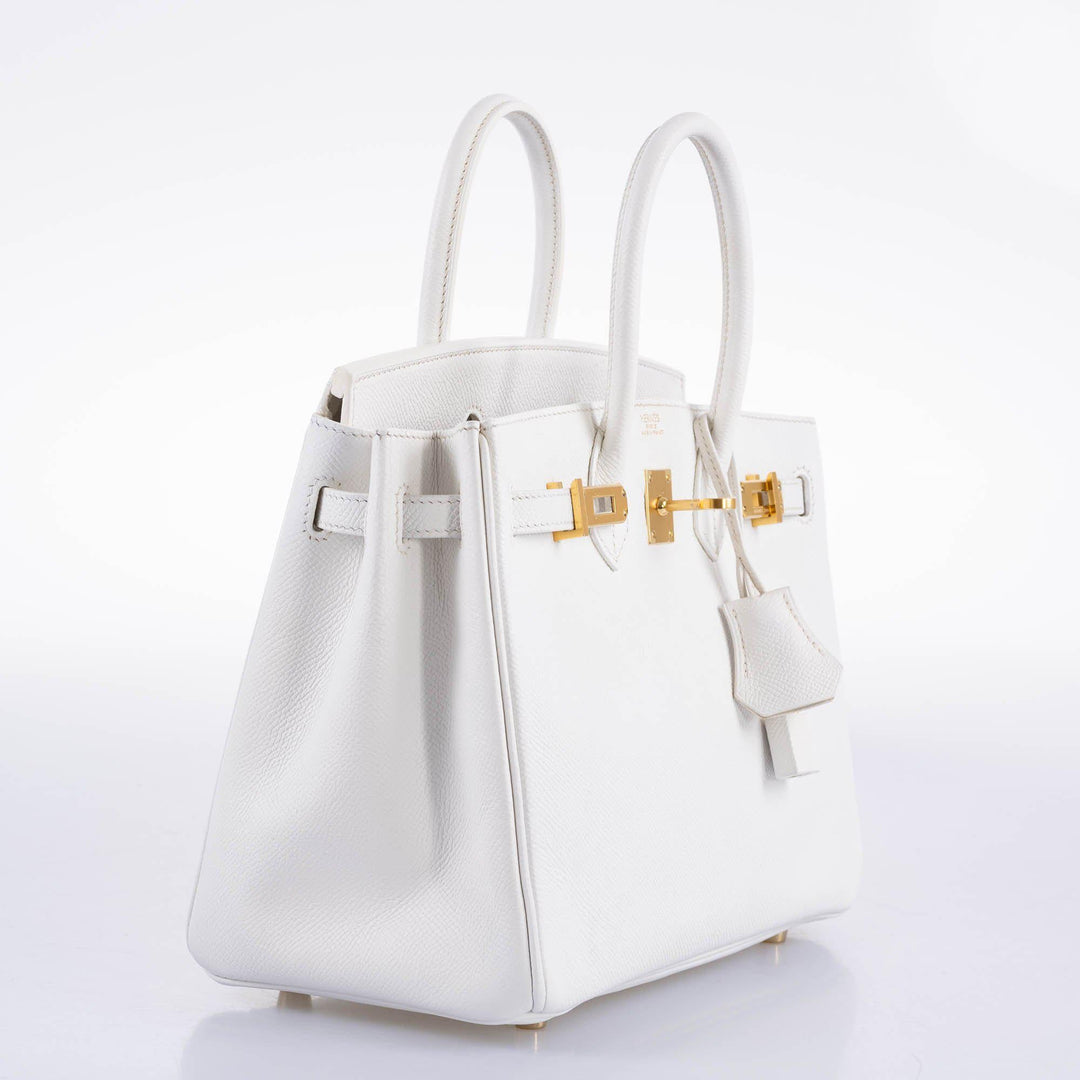 Hermès Birkin 25 White Epsom with Gold Hardware - 2013, Q Square