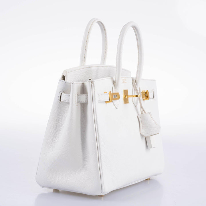 Hermès Birkin 25 White Epsom with Gold Hardware - 2013, Q Square