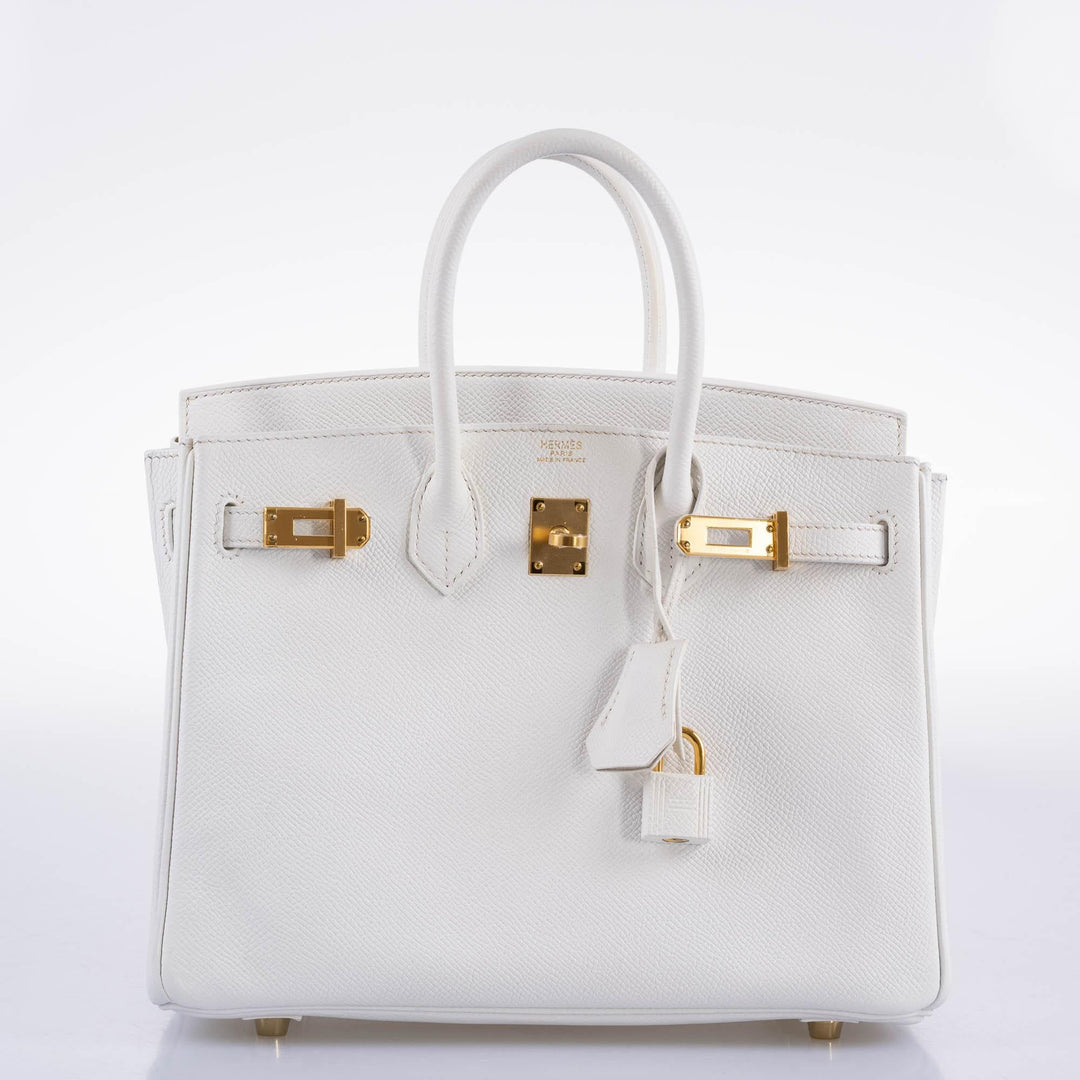 Hermès Birkin 25 White Epsom with Gold Hardware - 2013, Q Square