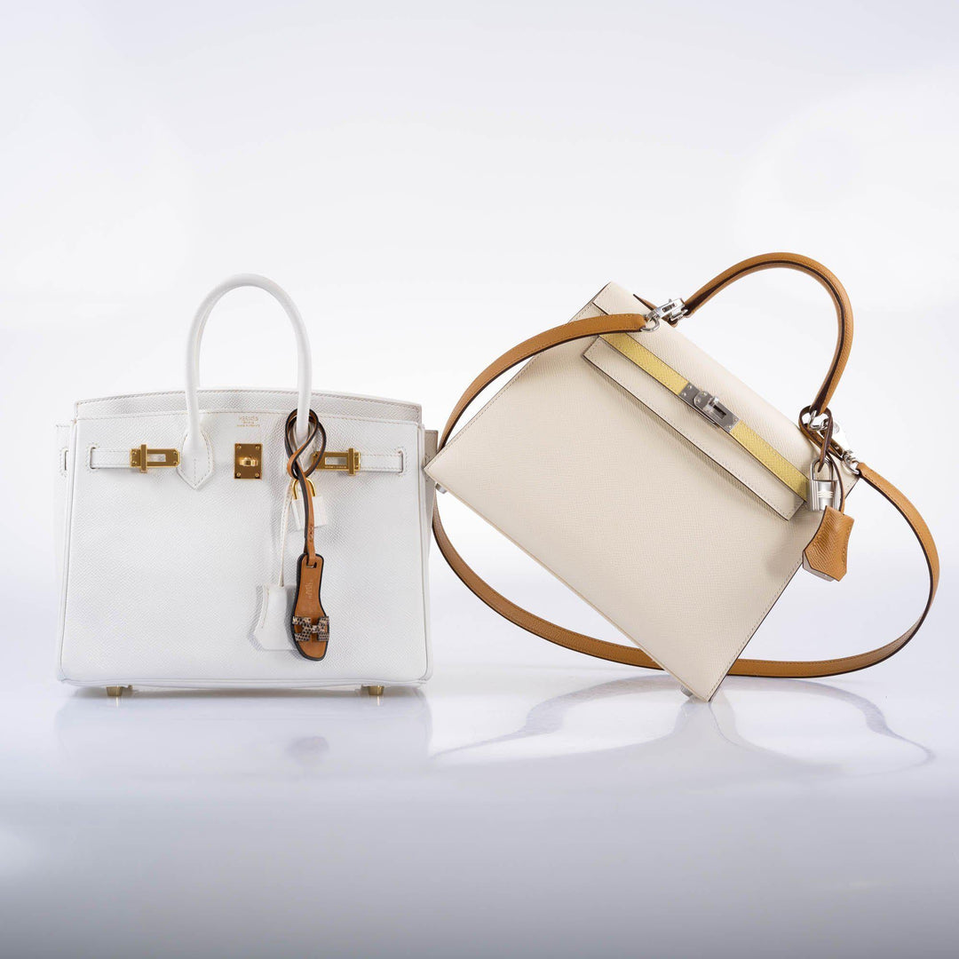 Hermès Birkin 25 White Epsom with Gold Hardware - 2013, Q Square