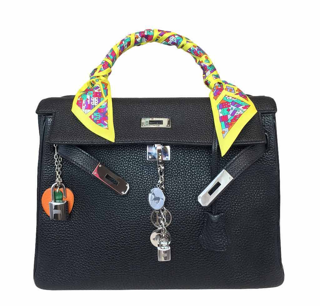 Hermès Kelly 32 Black Togo Bag PHW