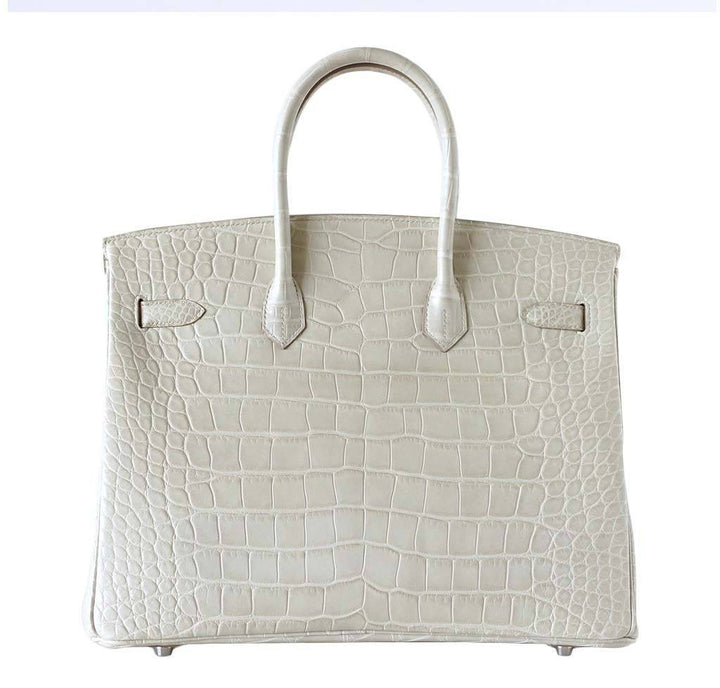 Hermès Birkin 35 Alligator Beton Bag PHW