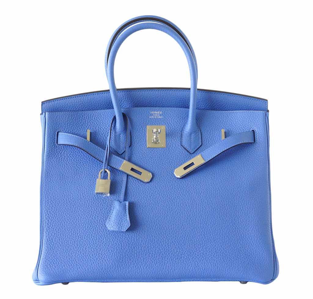 Hermès Birkin 35 Bleu Paradis Clemence Bag