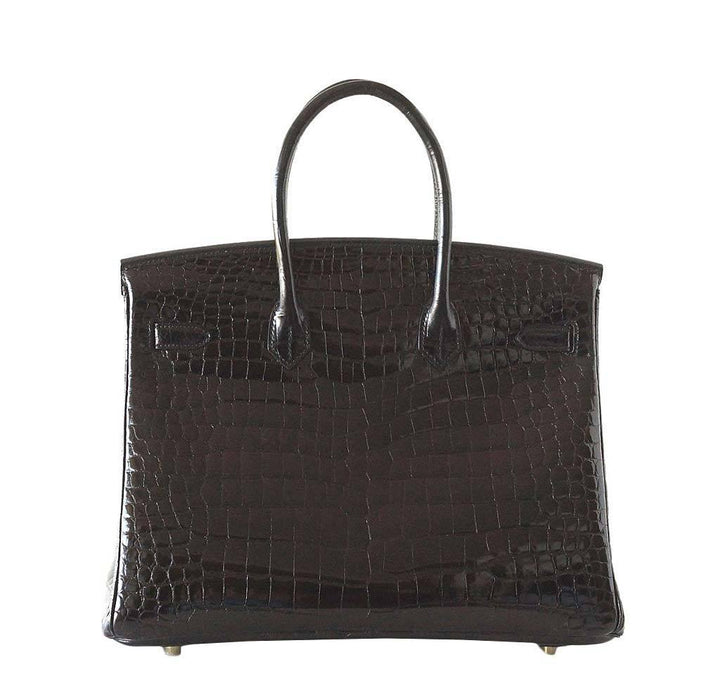 Hermès Birkin 35 Crocodile Bag Black GHW