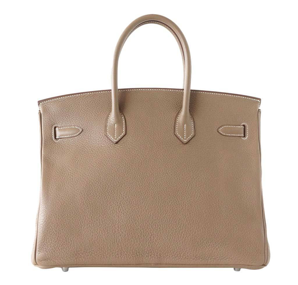 Hermès Birkin 35 Etoupe Clemence Bag PHW