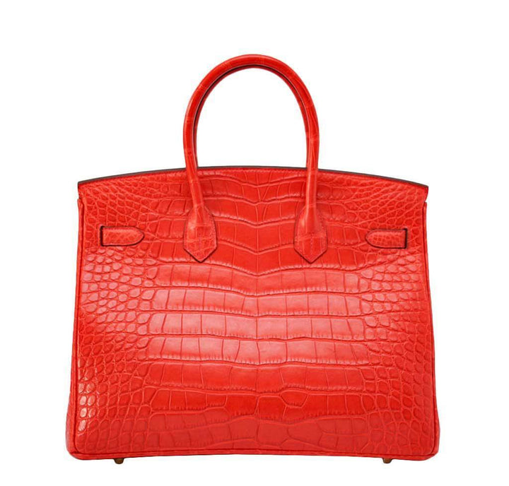 Hermès Birkin 35 Geranium Alligator Bag GHW