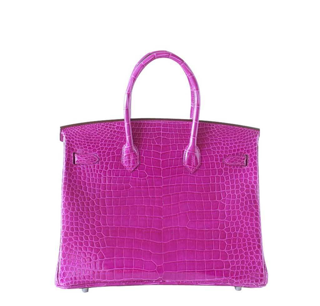Hermès Birkin 35 Rose Scheherazade Crocodile Bag