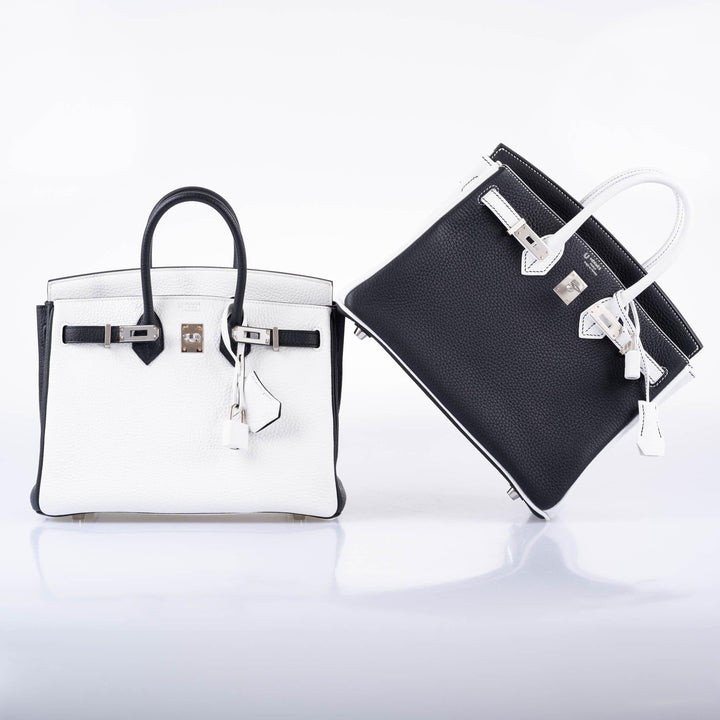 Hermès HSS Birkin 25 Black and White Togo with Palladium Hardware - 2018, C