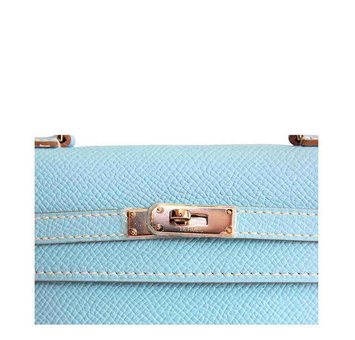 Hermès Tiny Kelly Micro Mini Celeste Epsom PHW