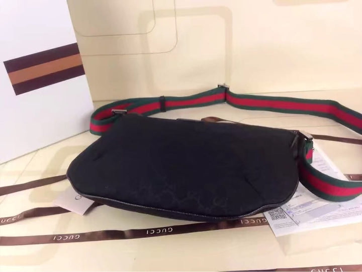 Original Web Medium Messenger Bag - Black Signature Canvas