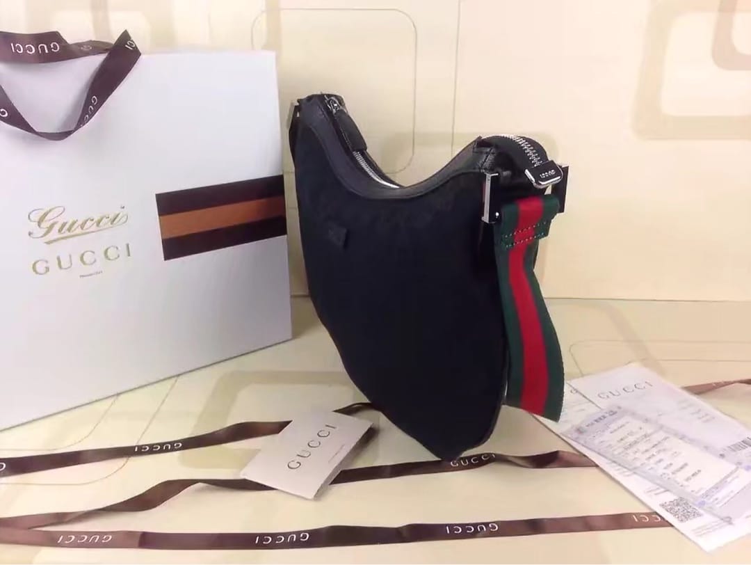 Original Web Medium Messenger Bag - Black Signature Canvas