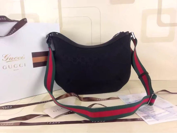 Original Web Medium Messenger Bag - Black Signature Canvas