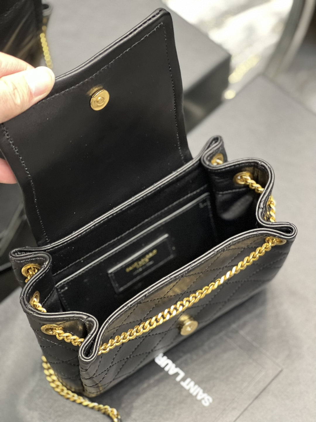 YSL Mini Nolita In original Lambskin Bag