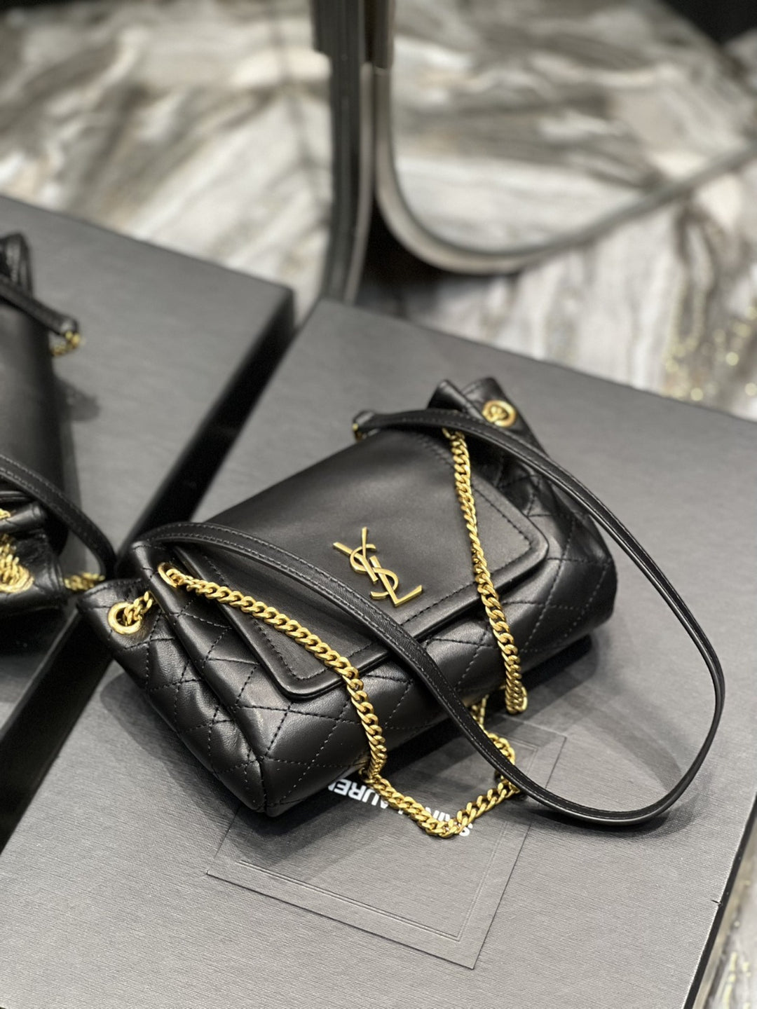 YSL Mini Nolita In original Lambskin Bag