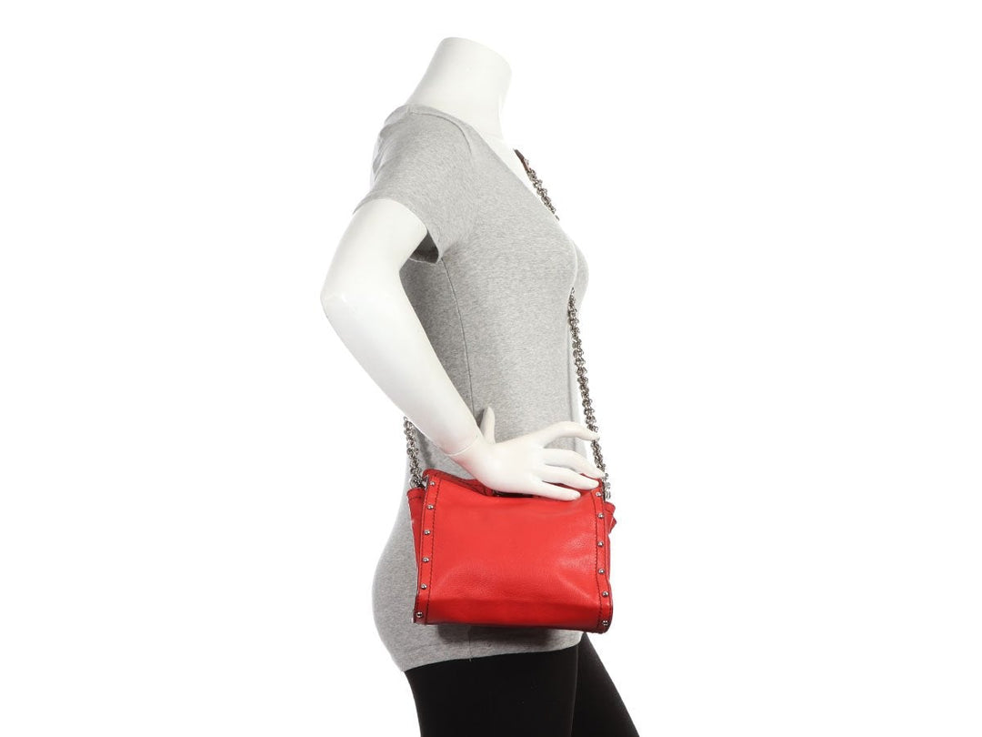 Lanvin Small Red Studded Crossbody