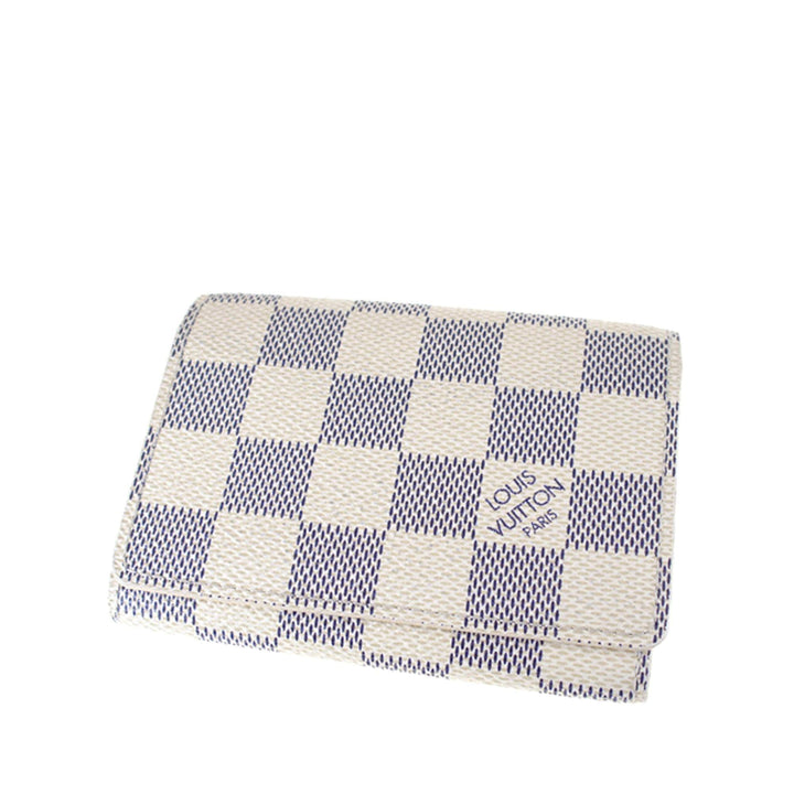 L*V Damier Azur Enveloppe Cartes de Visite Card Case (SHG-11960)