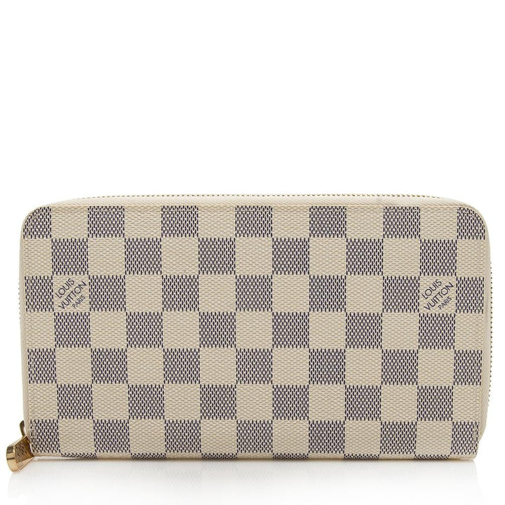 L*V Damier Azur Zippy Organizer Wallet (SHF-13032)