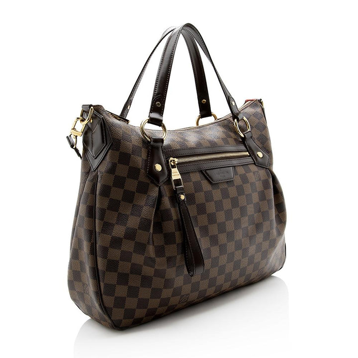 Louis Vuitton Damier Ebene Evora MM Tote (SHF-14435)