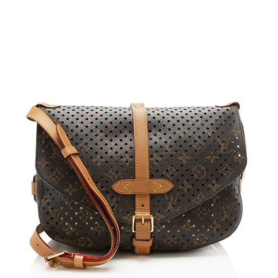 Louis Vuitton Limited Edition Perforated Monogram Canvas Saumur Shoulder Bag