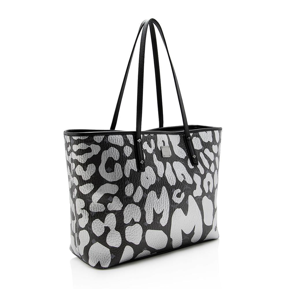 MCM Visetos Leopard Print Medium Anya Tote (SHF-13891)