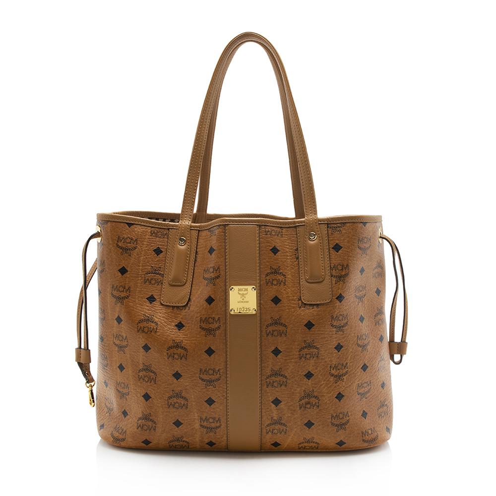 MCM Visetos Liz Reversible Medium Shopper Tote (SHF-12241)