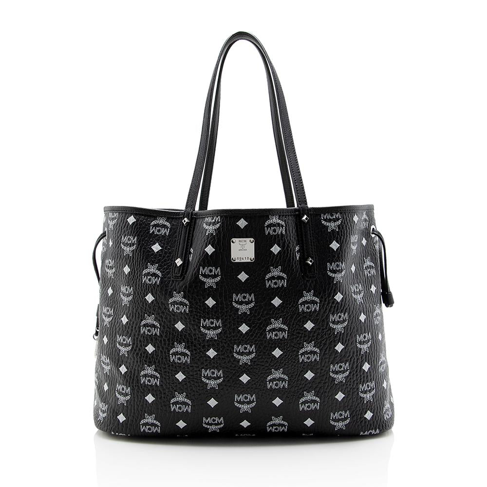 MCM Visetos Liz Reversible Medium Shopper Tote (SHF-13597)
