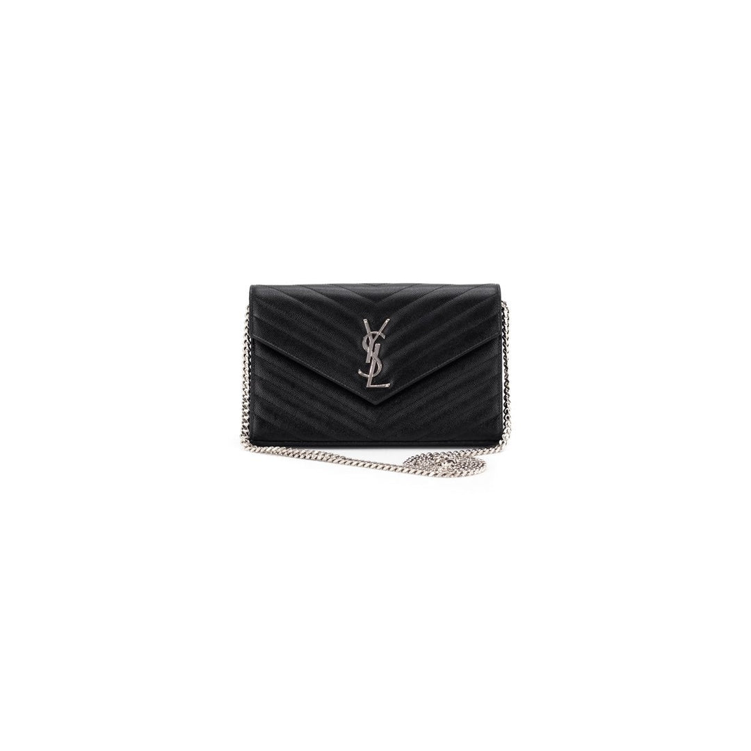 Saint Laurent Monogram Chain Wallet Black