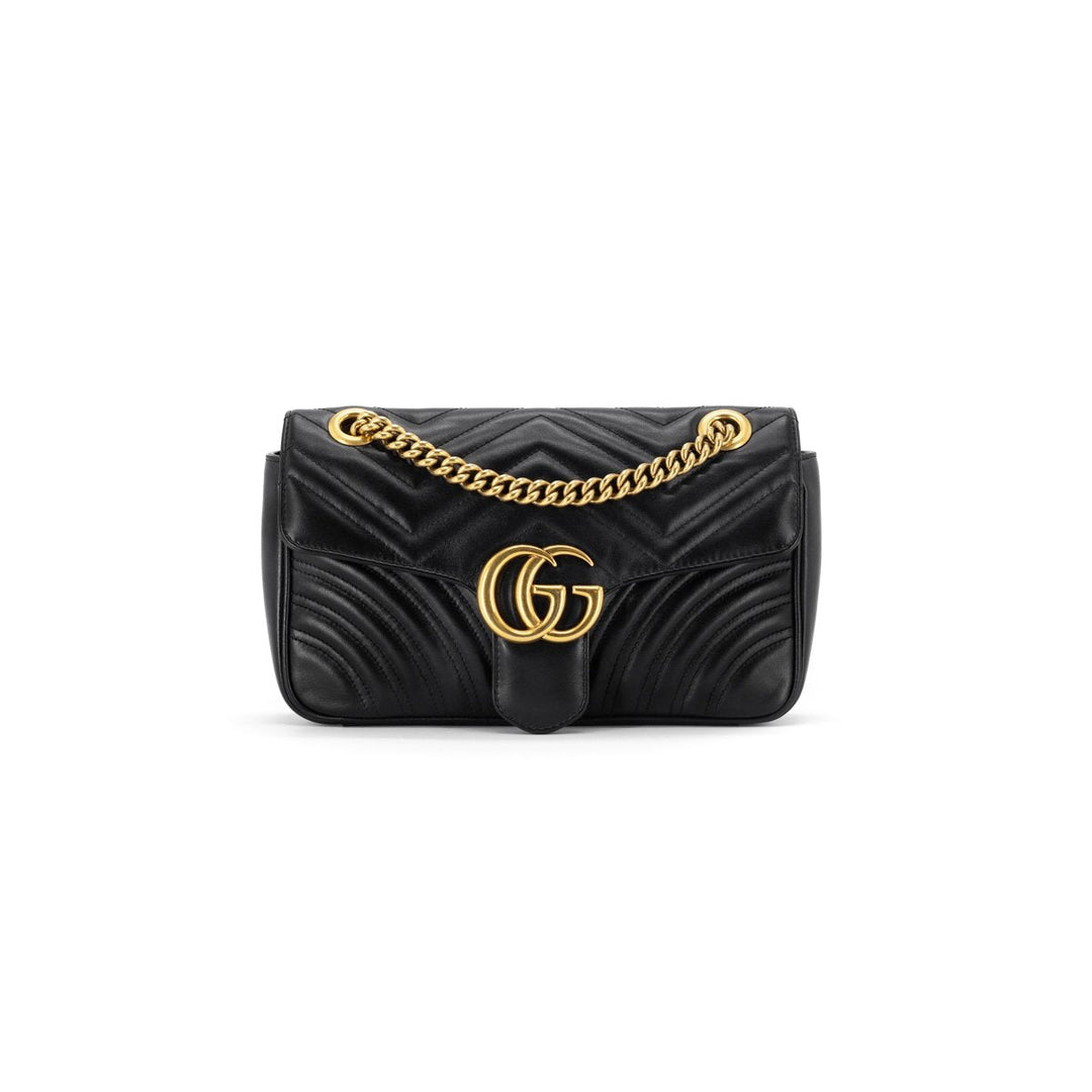 G*G Marmont Small Matelassé Shoulder Bag Black