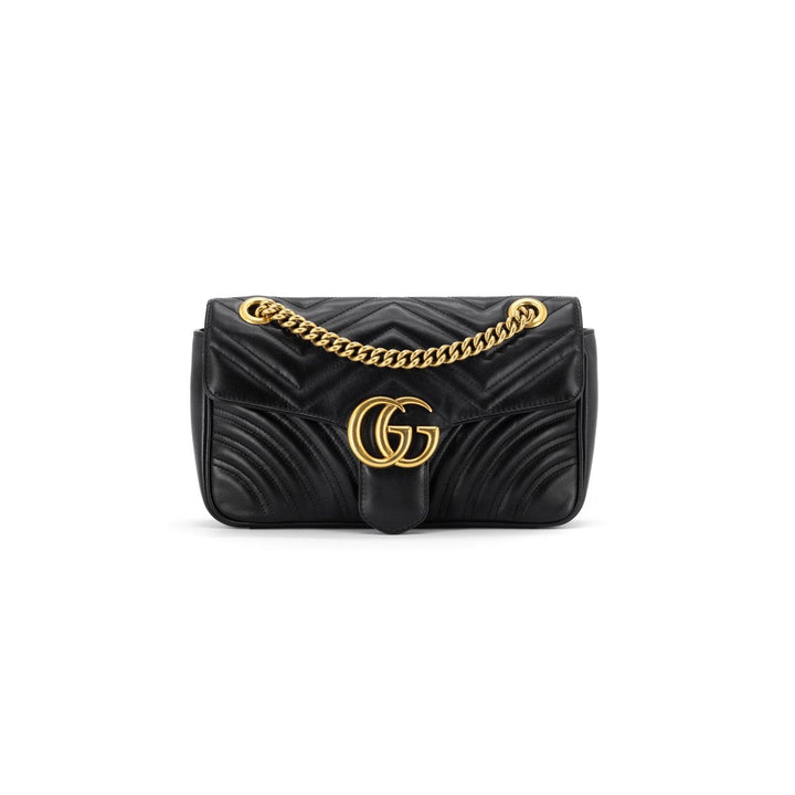 G*G Marmont Small Matelassé Shoulder Bag Black