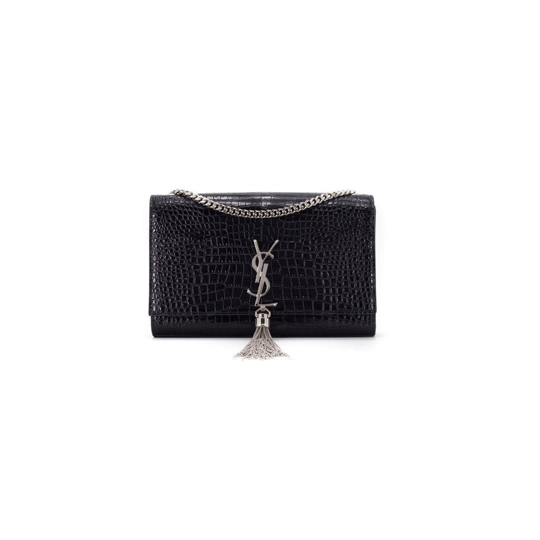 Saint Laurent Medium Croc Kate Black