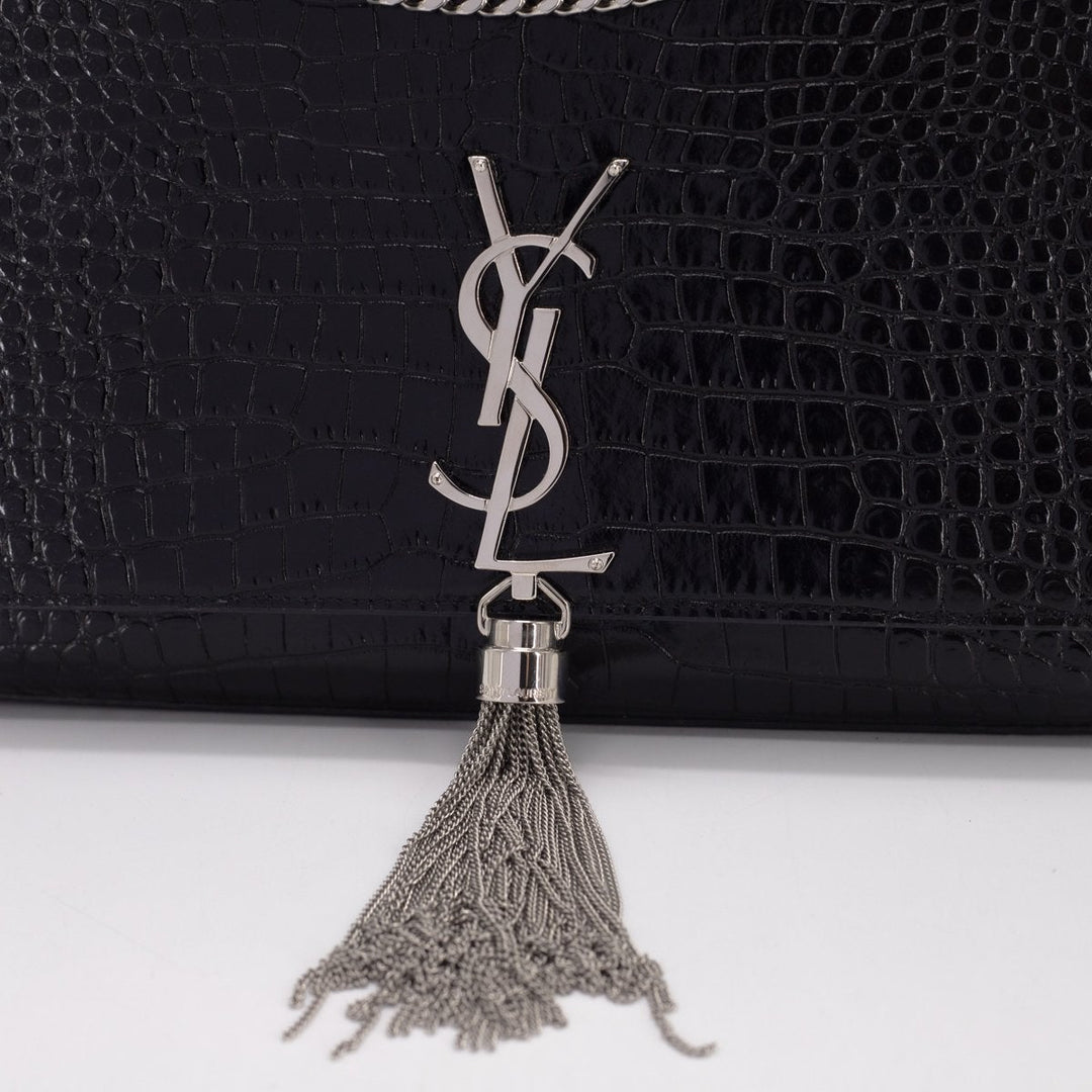 Saint Laurent Medium Croc Kate Black