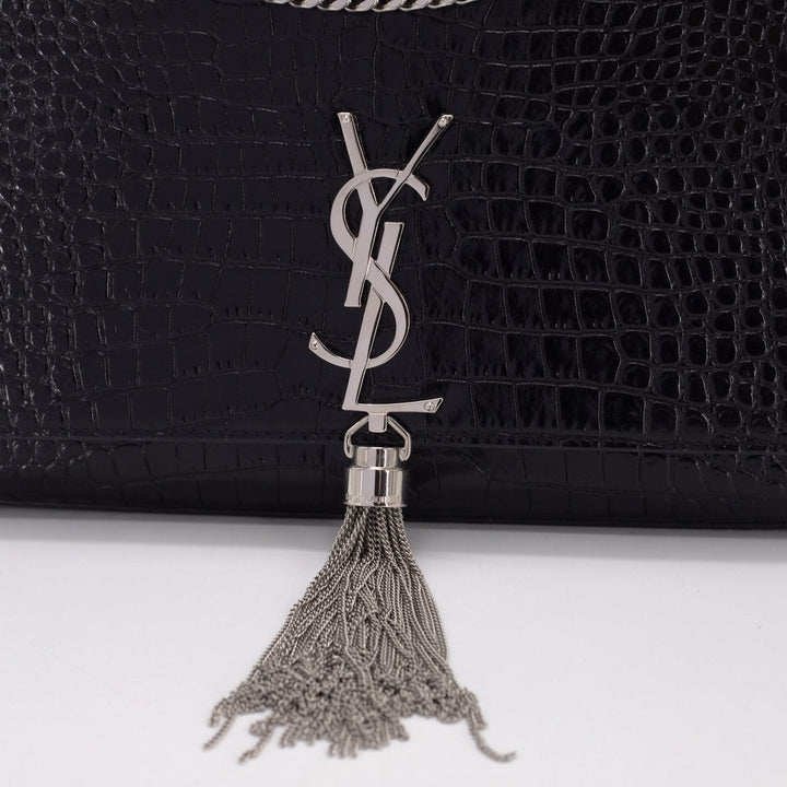 Saint Laurent Medium Croc Kate Black