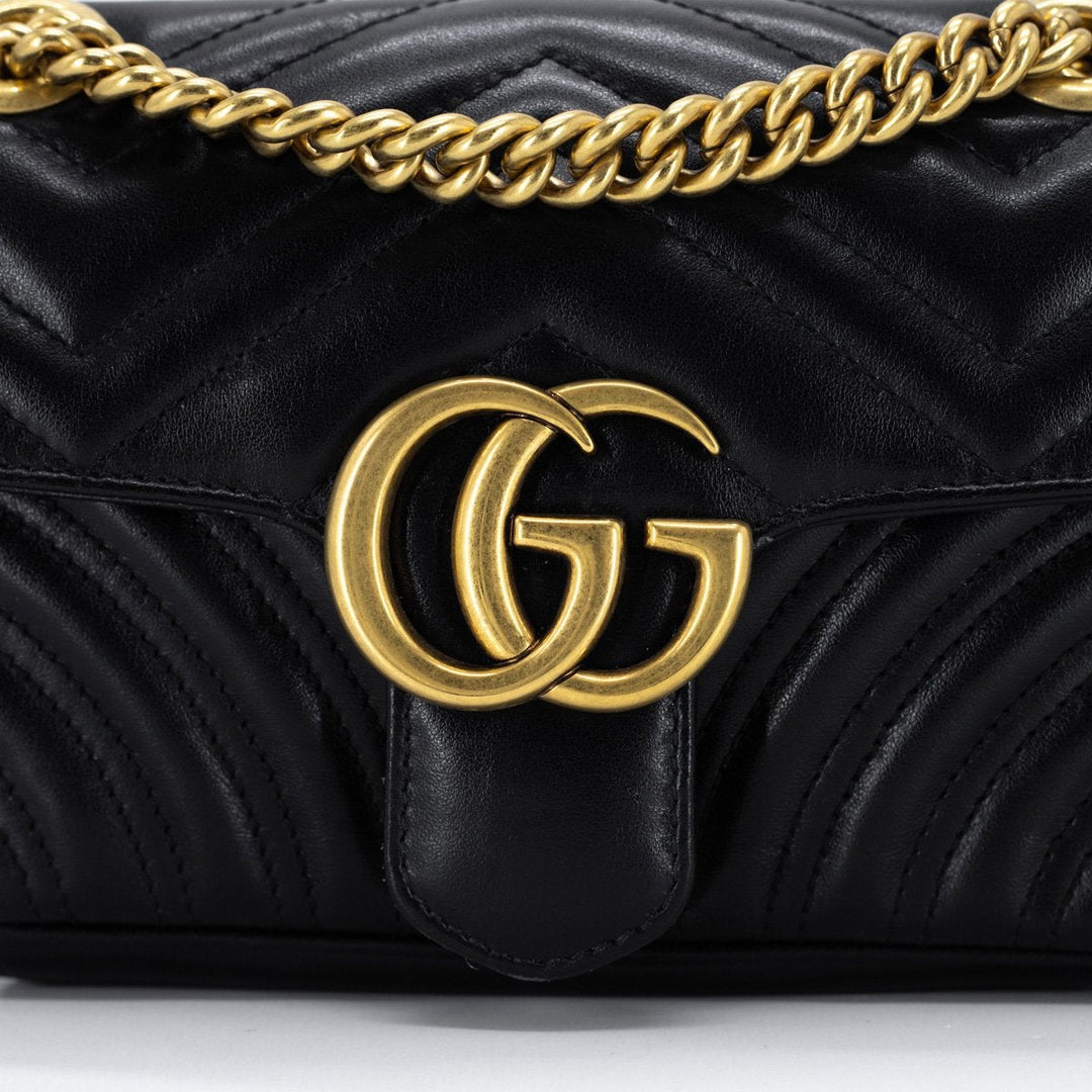 G*G GG Marmont Matelassé Mini Black