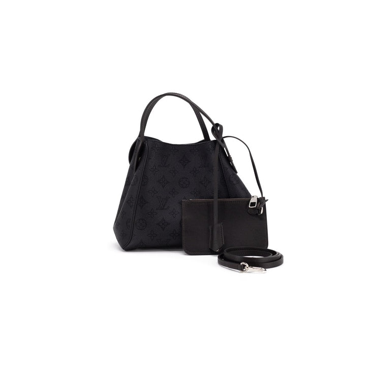 L*V Perforated Leather Bucket Bag Black
