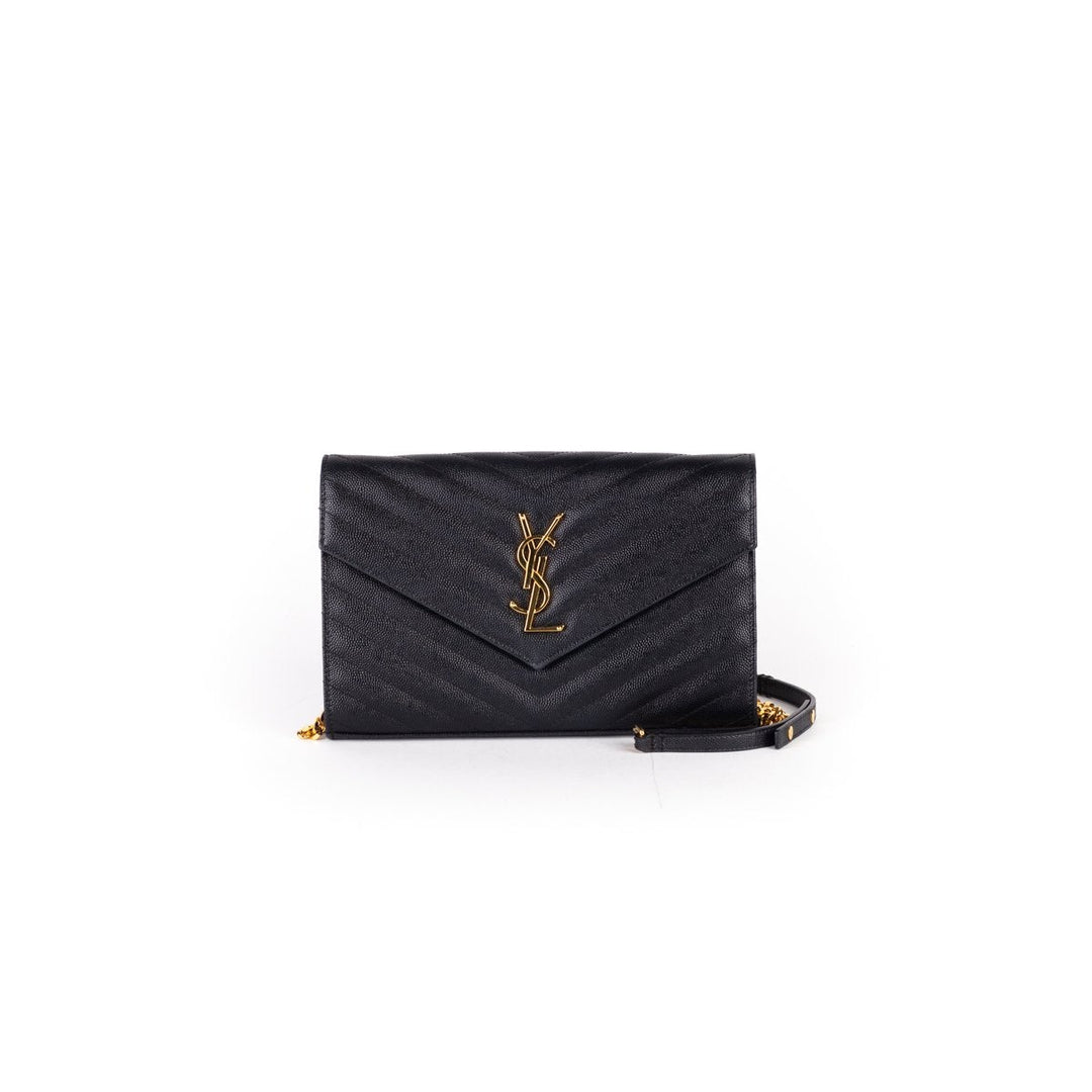 Saint Laurent Envelope Wallet On Chain Black