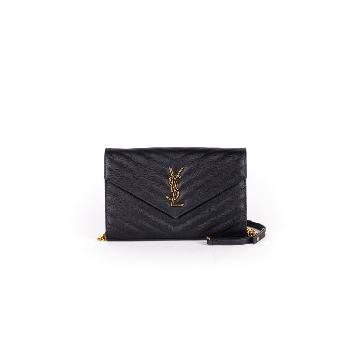 Saint Laurent Envelope Wallet On Chain Black