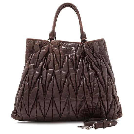 Miu Miu Matelasse Leather Shopping Tote