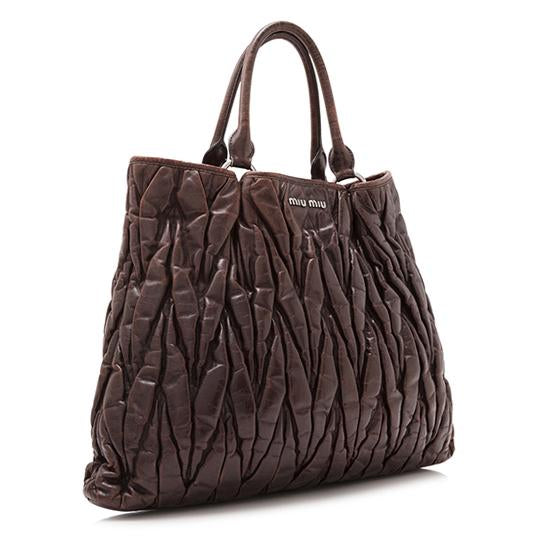 Miu Miu Matelasse Leather Shopping Tote