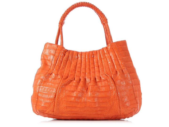 Nancy Gonzalez Orange Crocodile Bag