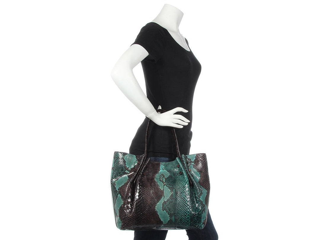 Nancy Gonzalez Medium Python Pinch Tote