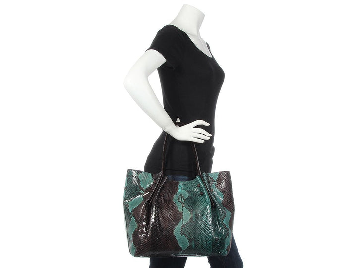 Nancy Gonzalez Medium Python Pinch Tote