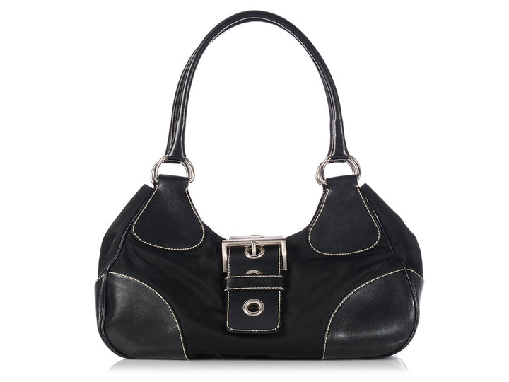 Prada Black Nylon Moon Bag