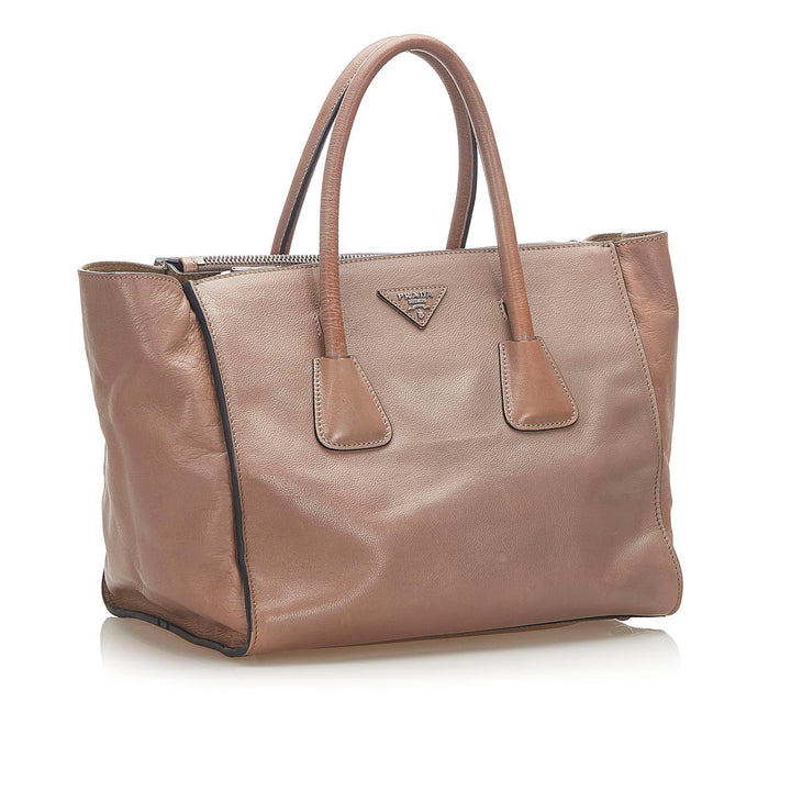 Prada City Calf Double Zip Tote (SHG-20336)