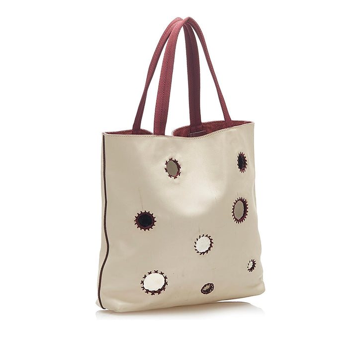 Prada Mirror Leather Tote Bag (SHG-16695)