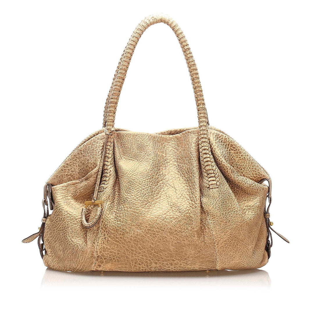 Salvatore Ferragamo Gancini Leather Tote Bag (SHG-12570)