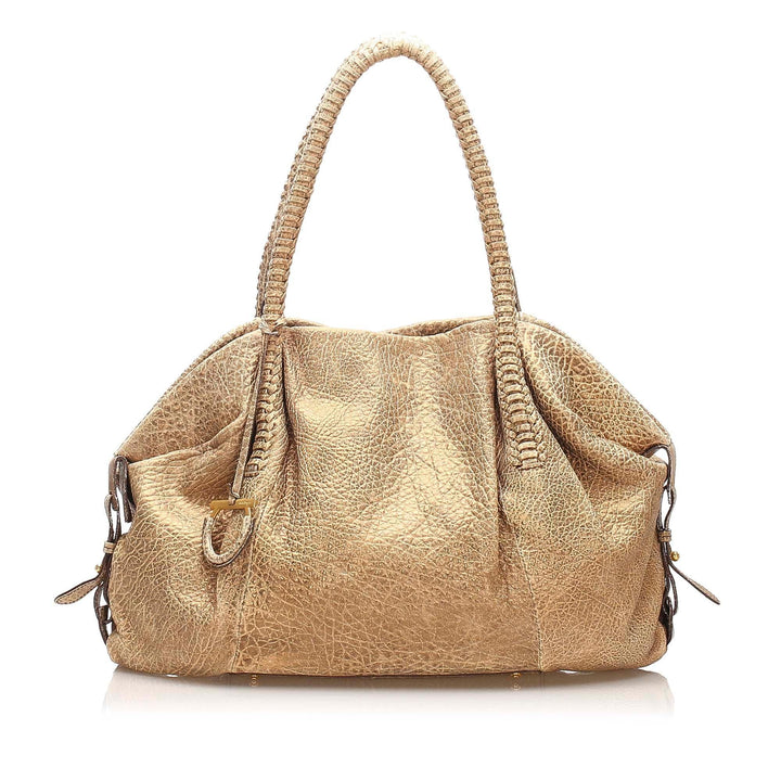 Salvatore Ferragamo Gancini Leather Tote Bag (SHG-12570)