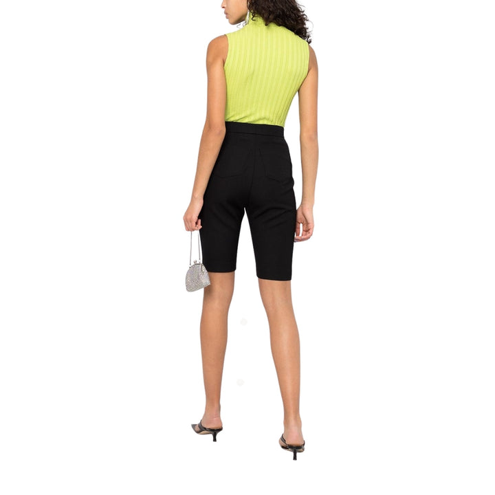 High-waisted Knee-length Wool Shorts
